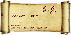 Sneider Judit névjegykártya